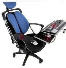 Ergonomic Laptop Keyboard Mouse Chair Stand Mount Holder Installed to Chair - Image 2