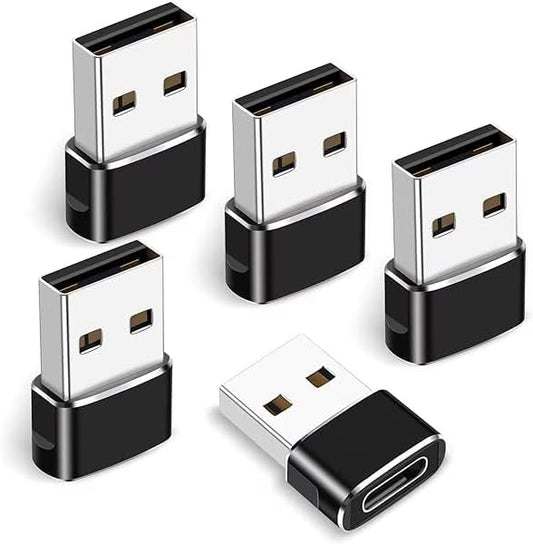 USB C to USB Adaptor 5 Pack, USB to USB C Adapter, Type C Male to A Female - Image 2