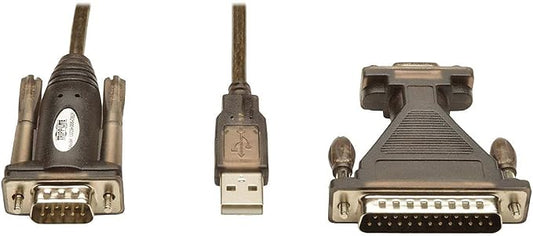 TRIPP LITE USB to RS232 Serial Adapter Cable USB-A to DB25 DB9 M/M 5-Feet - Image 2