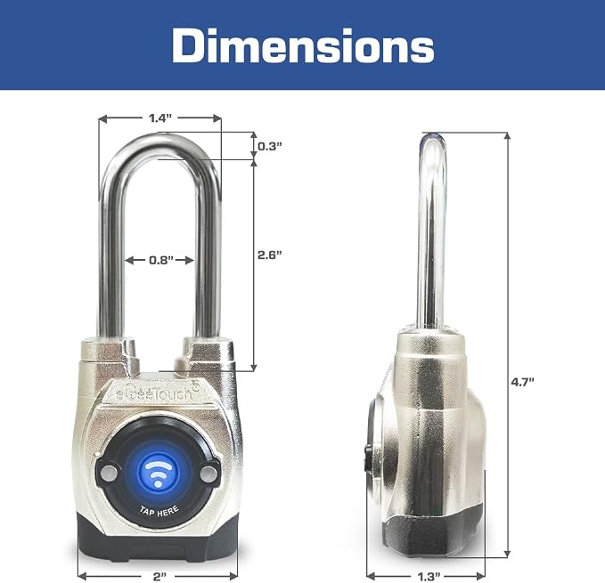 5th GEN Outdoor Smart Padlock – Keyless Bluetooth & NFC Lock, Weatherproof - Image 8