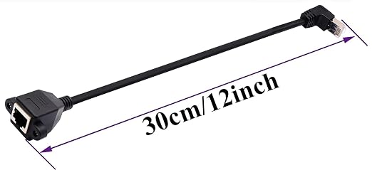 Cat 6 Ethernet Cable 90 Degree UP Angle RJ45 Male to Female Shielded Ethernet - Image 2