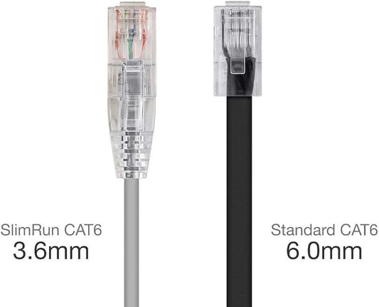 Monoprice Cat6 6in Gray Component Level Patch Cable UTP 28AWG 550MHz Pure Bare - Image 2