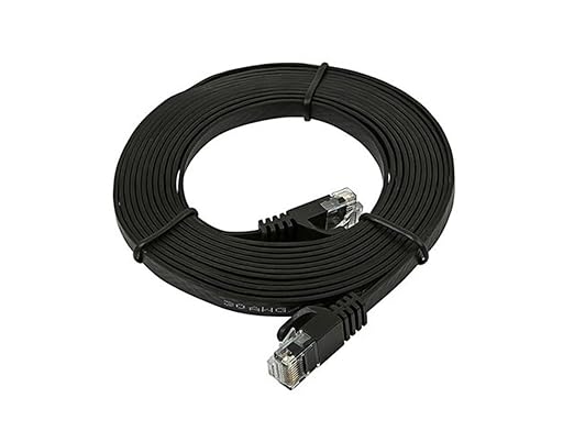 Monoprice Cat5e 10ft Black Flat Patch Cable UTP 30AWG 350MHz Pure Bare Copper - Image 2