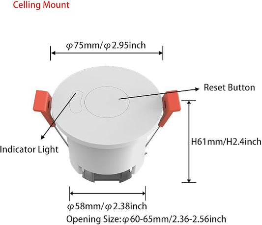 Presence Sensor, WenzhiIoT Smart Motion Sensor Zigbee 5.8 GHz Radar MmWave - Image 2