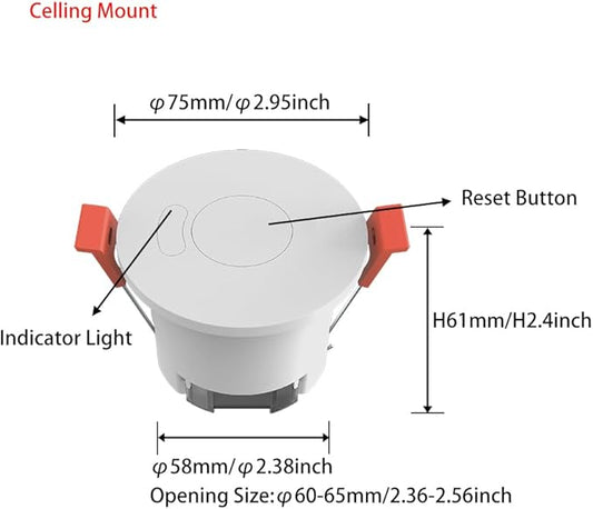 Presence Sensor, WenzhiIoT Smart Motion Sensor Zigbee 24 GHz Radar MmWave - Image 2