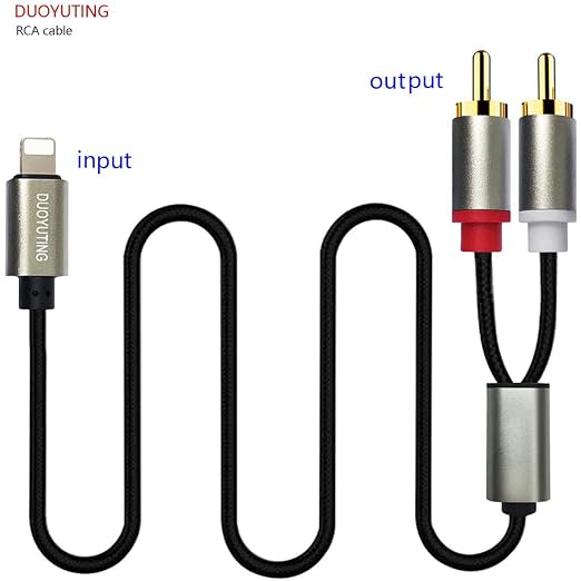 RCA Audio Cable, iOS Phone to 2 Male RCA Stereo Audio Y-Adapter - Image 2