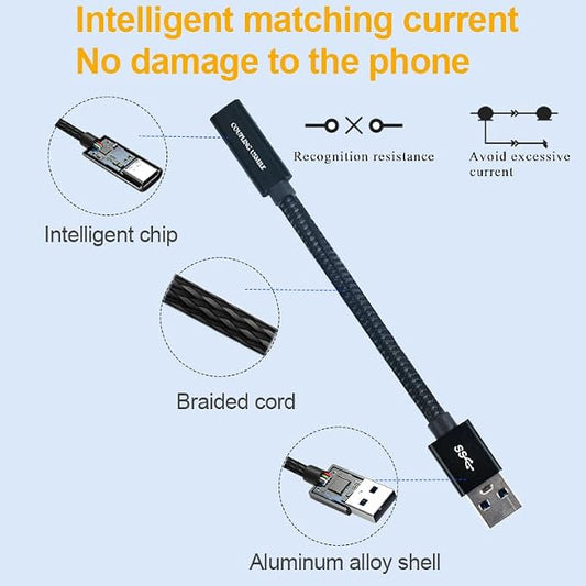 USB to USB C Adapter, Transfer up to 10Gbps, USB to Type C Charger Cable Adapter - Image 2