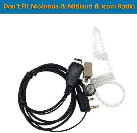 Walkie Talkies Earpieces with Mic 2 Pin Covert Air Acoustic Tube Headset - Image 2
