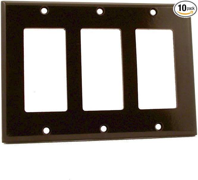 Leviton 3-Gang Decora/GFCI Device Decora Wallplate, Standard Size, Device Mount by Leviton