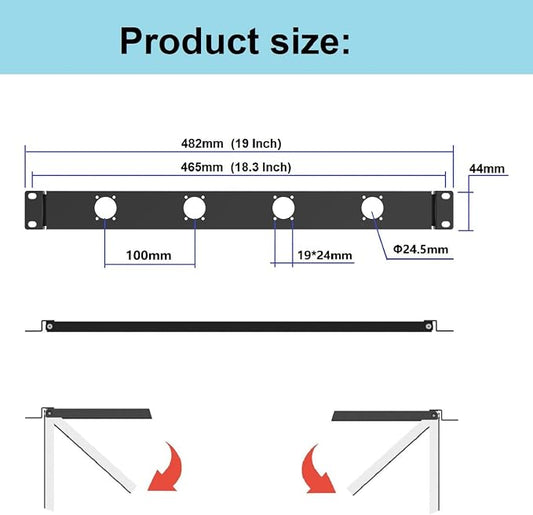 1U Hinged 4D Rack Panel 4 D-Series XLR HDMI Audio Rack Mount Panel - Image 2