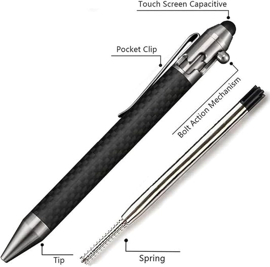Cool Hand 4.5'' Carbon Fiber Bolt Action Pen - Image 2
