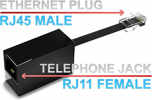 2-Pack RJ11 to RJ45 Adapter Phone Line to Ethernet – RJ11 Female to RJ45 Male - Image 2