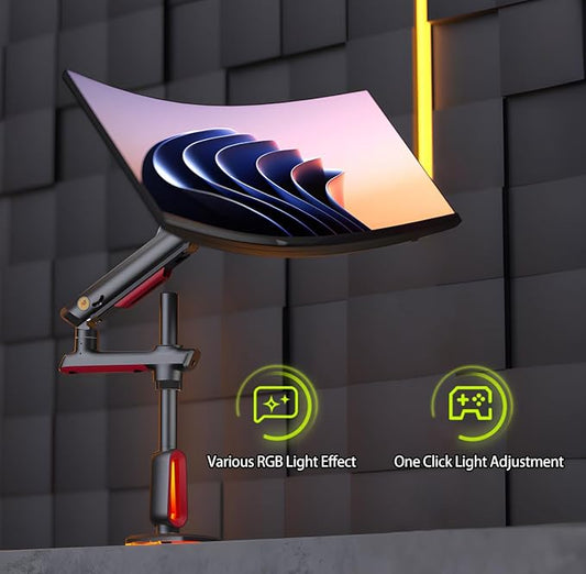 RGB Gaming Monitor-Arm for Flat/Ultrawide/Curved Monitors 32 to 60 inch - Image 2