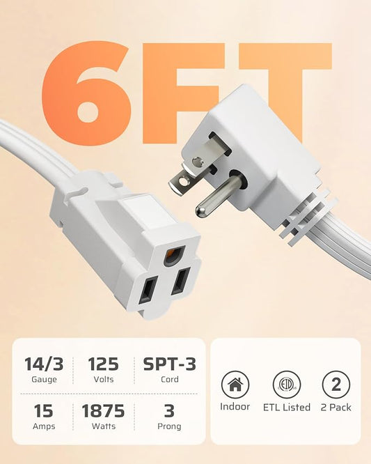 DEWENWILS Heavy Duty 6FT Extension Cord - Image 2