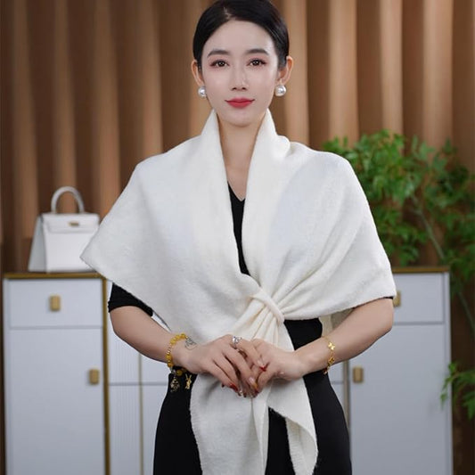 Shawls Wraps Women Triangle Sweater Scarf Warm Wool Blend Pashmina Cape Cold - Image 2