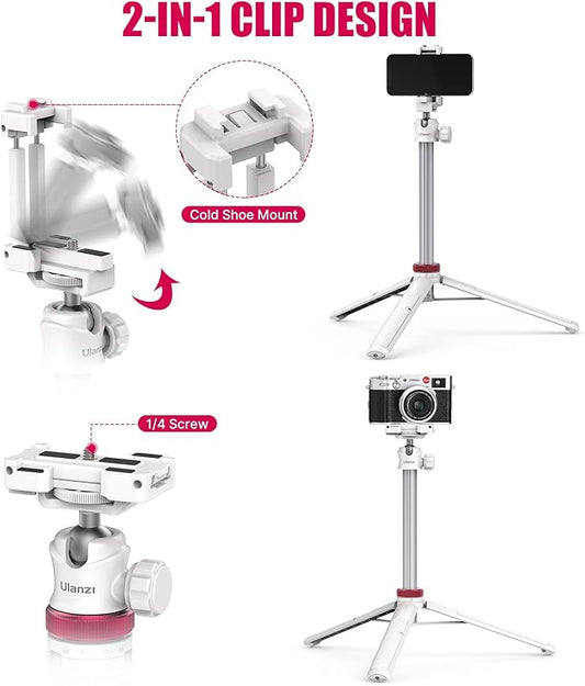 ULANZI MT-44 Extendable Phone Tripod, 360° Ball Head Camera Tripod - Image 2