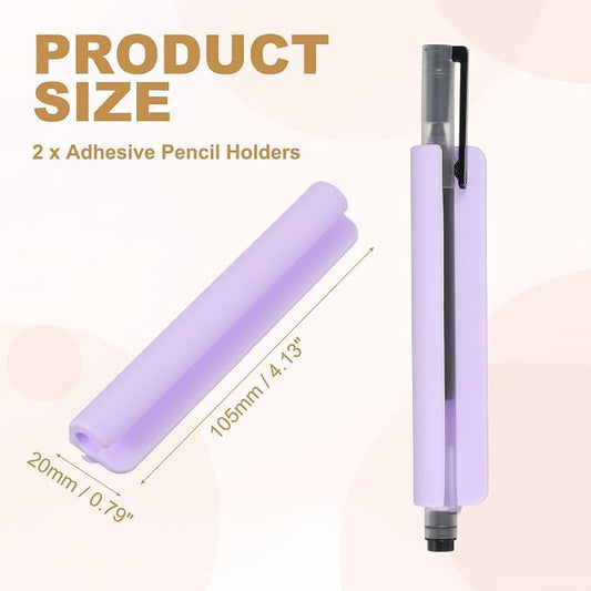 PATIKIL 2 Pcs Adhesive Pencil Holders, 105mm Long Universal Pencil Clip - Image 2