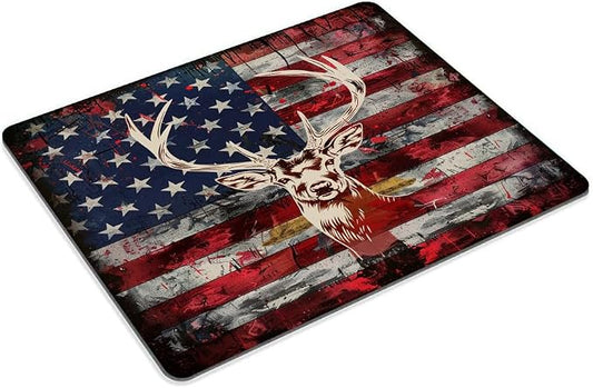 Square Mouse Pad Colorful Deer and National Flag-1, Gaming Mouse Pads - Image 2