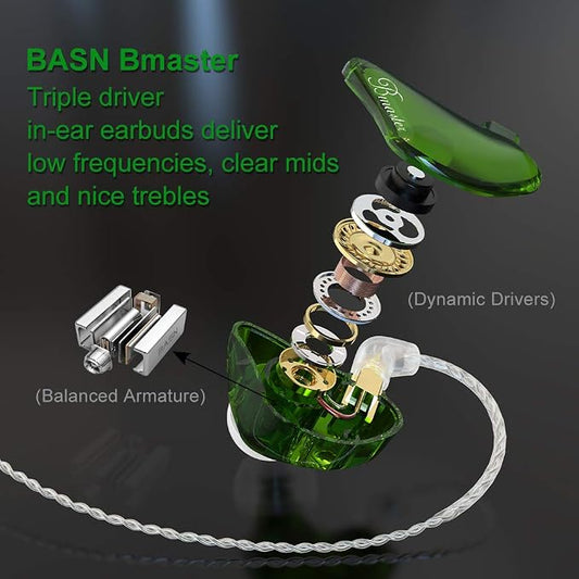 BASN in-Ear Monitors, Bmaster Triple Driver HiFi Stereo Noise-Isolating in-Ear - Image 2