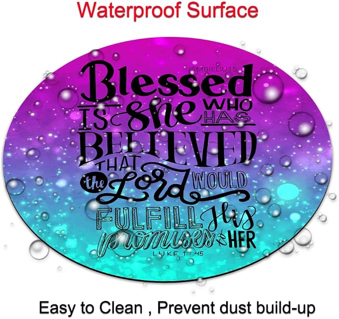 Inspirational Quote , Gospel of Luke Round Mouse pad Customized Mousepad - Image 4