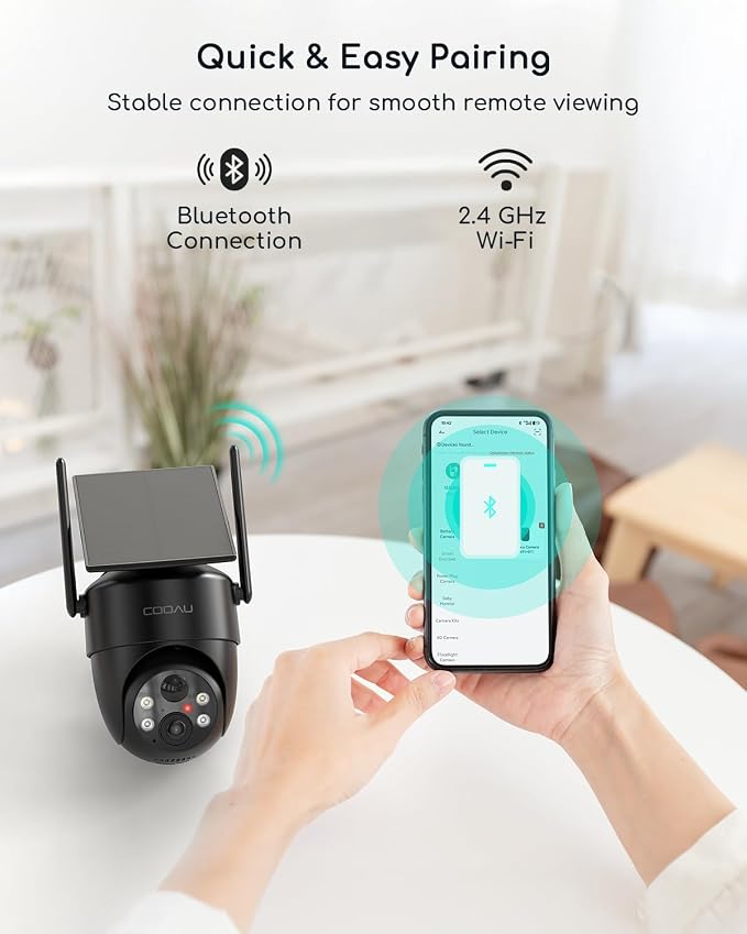COOAU Solar Security Cameras Wireless Outdoor – Low-Light Rechargeable - Image 9