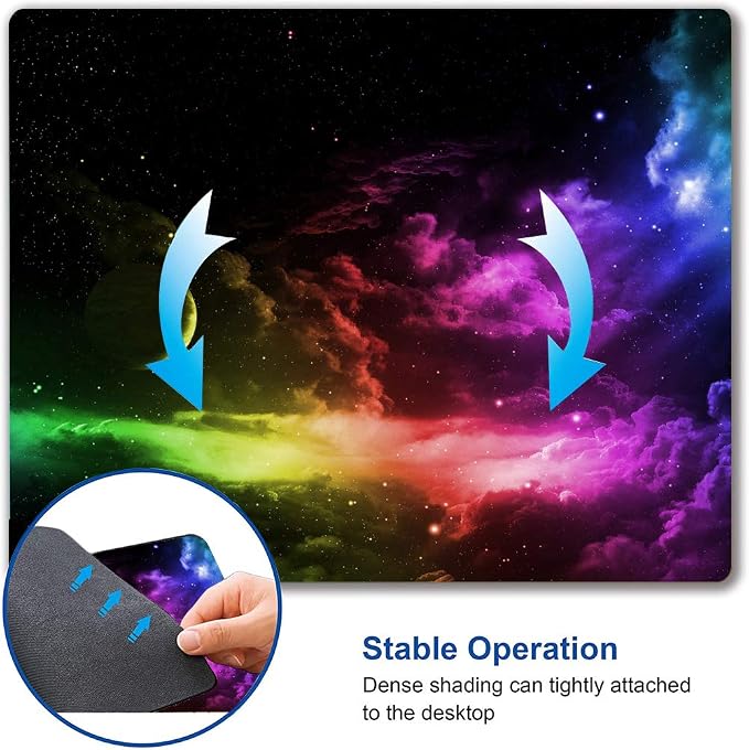 Mouse Pad, Gaming Mouse Pad, Galaxy Mouse Pad, Aurora Light Pattern Green and - Image 6