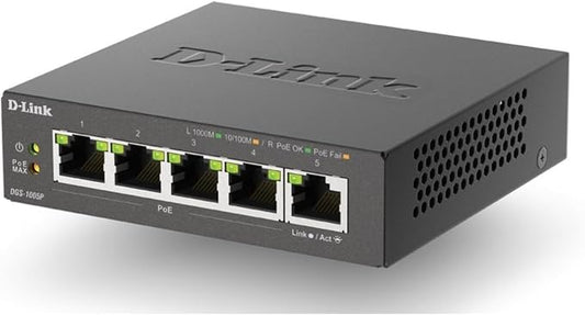 D-Link 5-Port Gigabit PoE+ Unmanaged Ethernet Switch, - Image 2