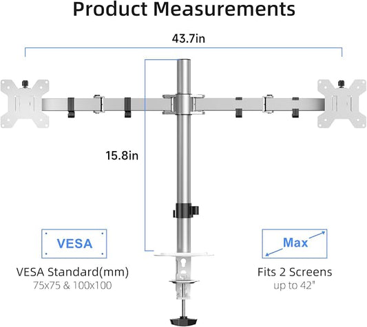 Suptek Dual Monitor Desk Mount, Adjustable Dual Monitor Arm - Image 2