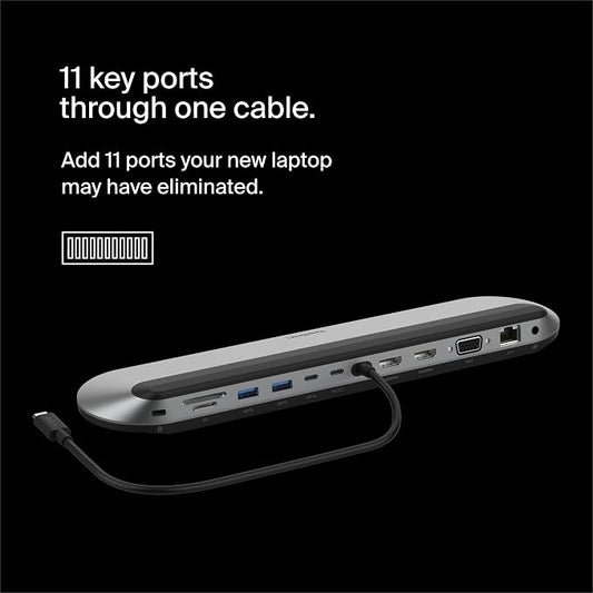 Belkin Connect 11-in-1 Universal USB-C Pro Dock w/ 3-Monitor Support, Silicon - Image 2