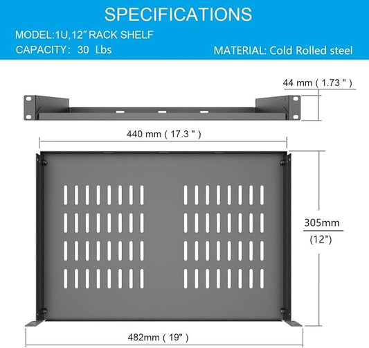 1U Disassembled Universal Server Rack Shelf Steel - Image 2