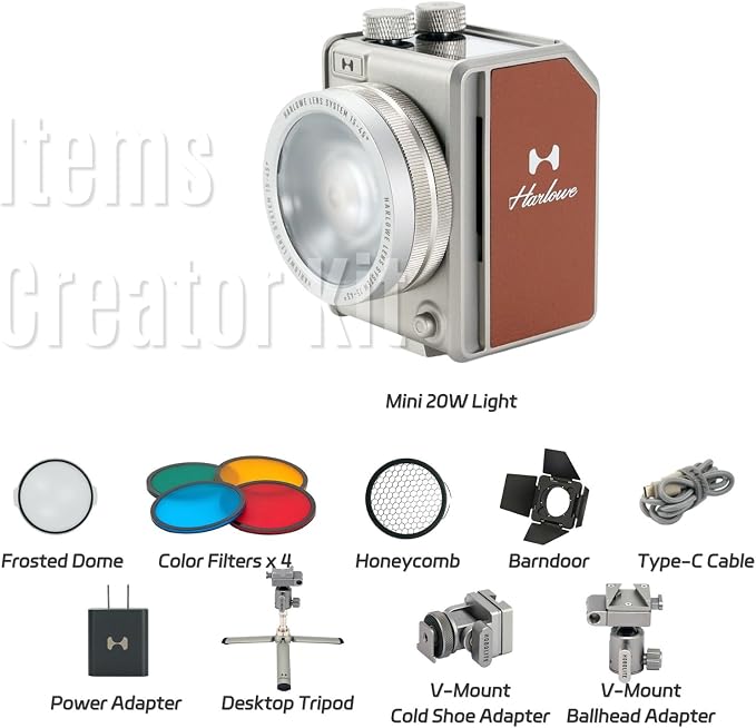 Harlowe Portable Mini LED Photography Lighting Creator Kit, 20W Travel Studio - Image 8