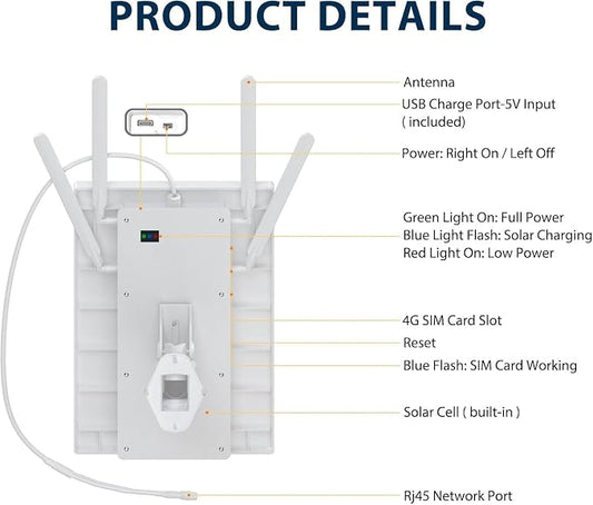 15W Solar Powered 4G LTE Modem Router, Outdoor Solar Powered WiFi Extender - Image 2