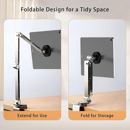 Magnetic Tablet Stand for Desk Aluminum Alloy Phone iPad Desk Holder Overhead - Image 2