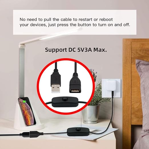 ChenYang USB Power Switch Extension Cable USB Male to Female - Image 2