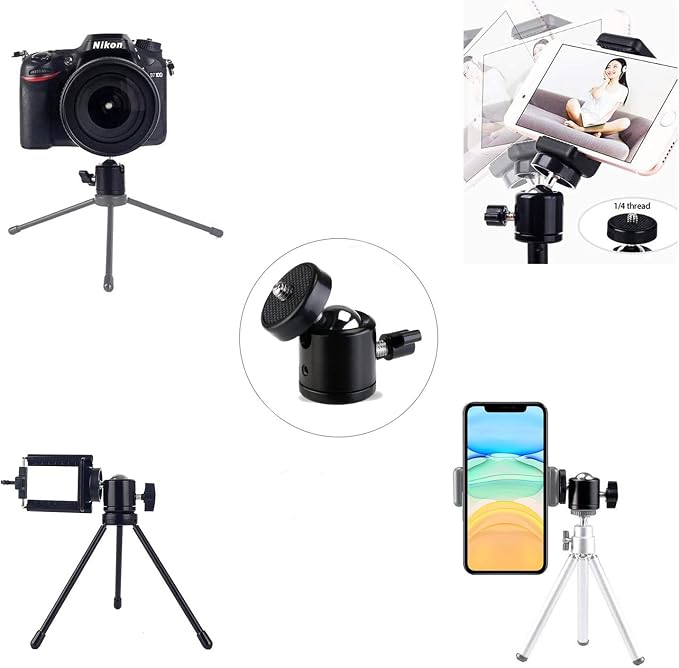 Universal 1/4" Swivel Mini Ball Head Screw Tripod Mount(2 Pack), EszkozTA360 - Image 7
