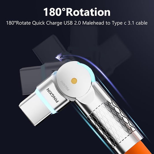 USB C to USB C Cable10ft, 240W 2-Pack USB 2.0, Type C Charger Cable Fast Charge - Image 2