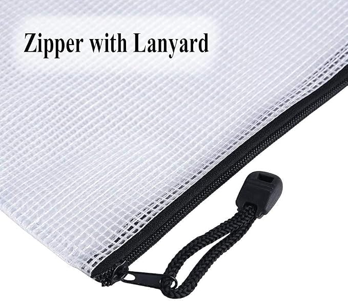 Plastic Mesh Zipper Pouch Document Folders Bag Zip File Bags - Image 9