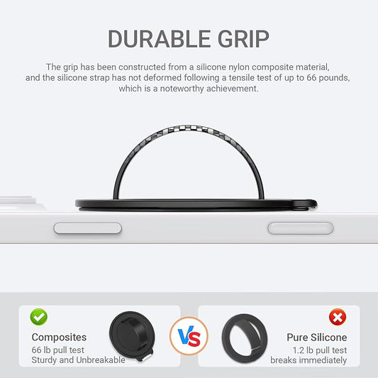 Grat 3 Upgraded Magnetic Phone Grip Stand, 360° Rotatable Silicone Strap Phone - Image 2