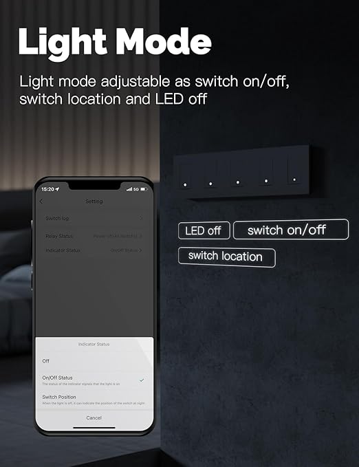 MOES Zigbee 3 Way Light Switch, 1 Gang Smart Wall Switches Single Pole - Image 6
