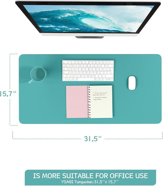 YSAGi Non-Slip Leather Desk Pad, Waterproof Laptop Computer Desk Keyboard Mat - Image 2