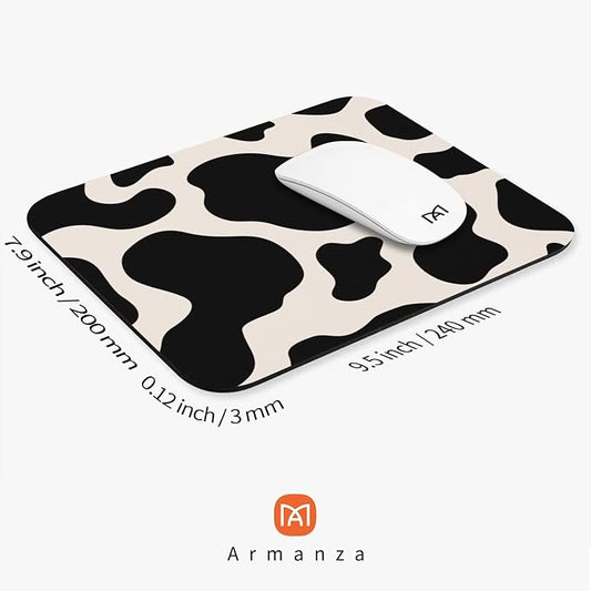 Square Mouse Pad Black Cow Print, Personalized Premium-Textured Custom Mouse - Image 2