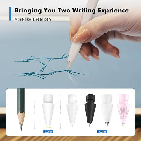 6-Pcs Pencil Tips Replacement – 4 Enhanced Precise 0.7mm Metal Nibs & 2 - Image 2