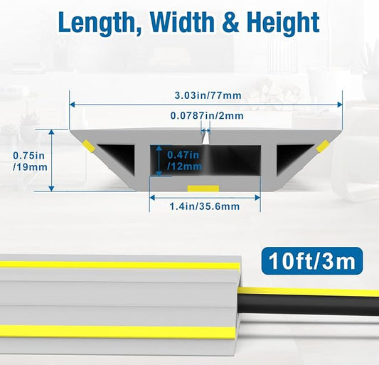 Eapele Floor Cable Cover Protector, Heavy Duty PVC Duct Easy to Unroll - Image 2