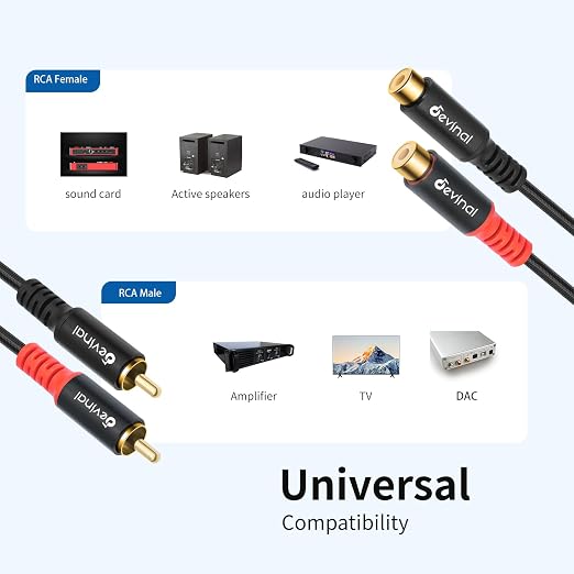 Devinal RCA Female to Male Extension Cable - Image 2