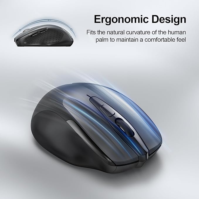 TECKNET Wireless Mouse Silent 4800 DPI Computer USB A & Bluetooth Mouse 6 - Image 9