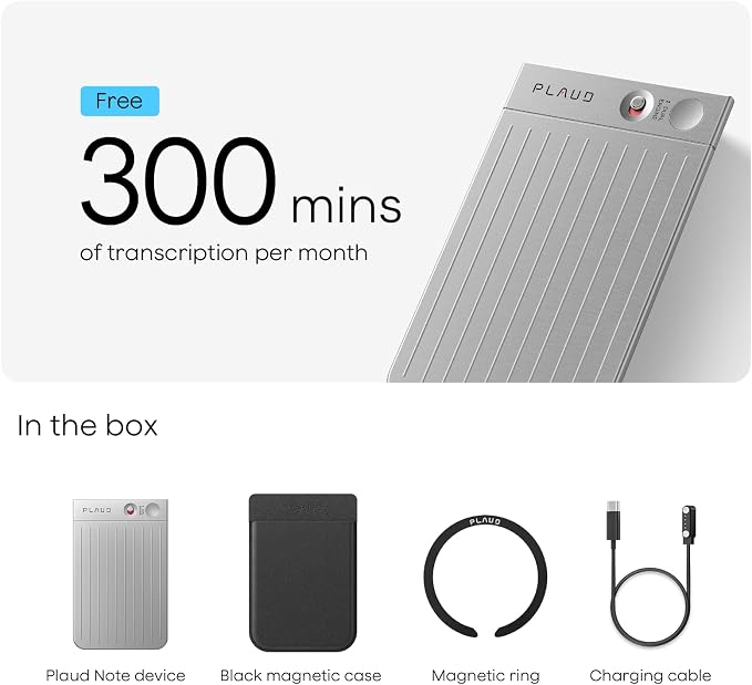 Plaud Note AI Voice Recorder, Voice Recorder w/Case, App Control, Transcribe & - Image 8