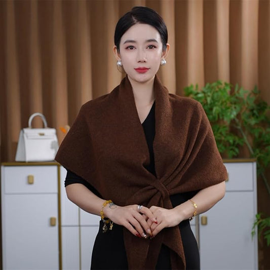 Shawls Wraps Women Triangle Sweater Scarf Warm Wool Blend Pashmina Cape Cold - Image 2