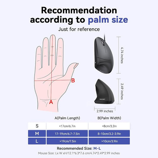 TECKNET Wired Mouse, 6400 DPI Ergonomic Mouse 6 Buttons Silent Mice 4 - Image 2