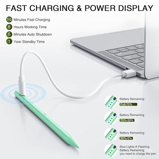 Pen for iPad 2018-2025, HATOKU 15 Mins Fast Charging Pencil 1st Gen - Image 2
