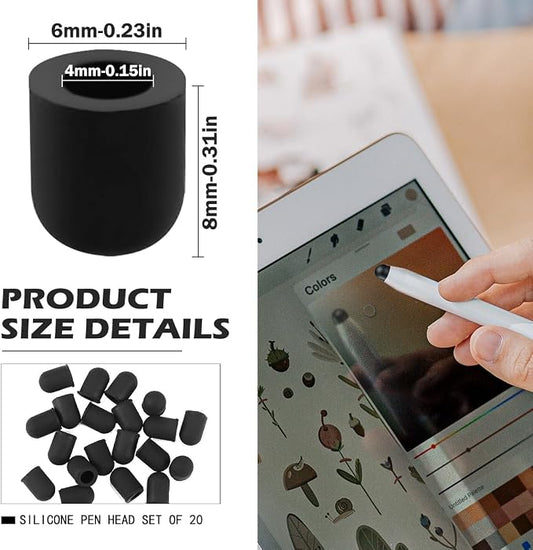 20 Pieces Replacement Tips Touch Screen Pens Tips Silicone Rubber - Image 2